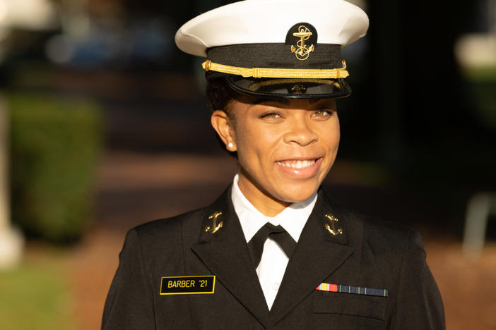 Midshipman 1st Class Sydney Barber, from Lake Forest, Ill., is slated to become the Naval Academy's first Black female brigade commander, the student body's highest leadership position.