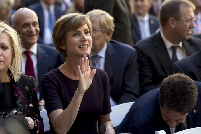 Former U.S. Deputy Attorney General Sally Yates arrives for a ceremony for FBI Director Chris Wray at the FBI Building in Washington, D.C., on Sept. 28, 2017. Yates is considered a potential pick for President-elect Joe Biden's attorney general.