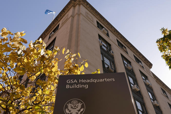 The GSA building is seen this month in Washington. The agency's administrator has held off on releasing transition funds to Biden's team.