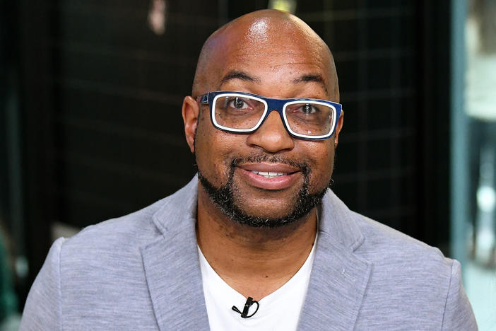 <em>Morning Edition</em> poet in residence Kwame Alexander on Oct. 23, 2018 in New York City.