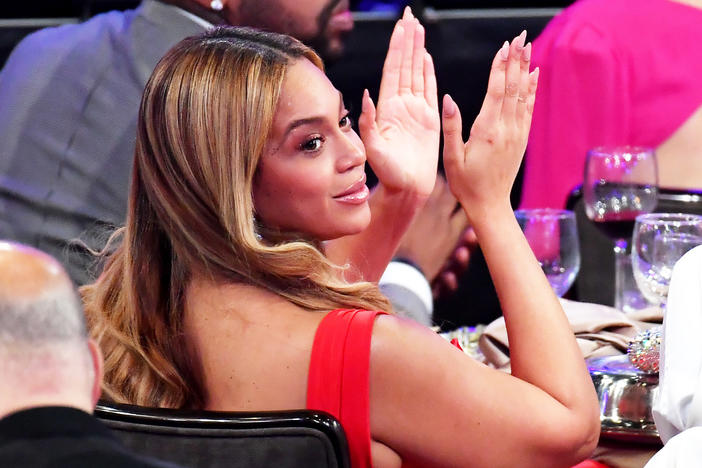 Beyoncé, seen here attending the 2020 pre-Grammy gala, received two record of the year nominations Tuesday.