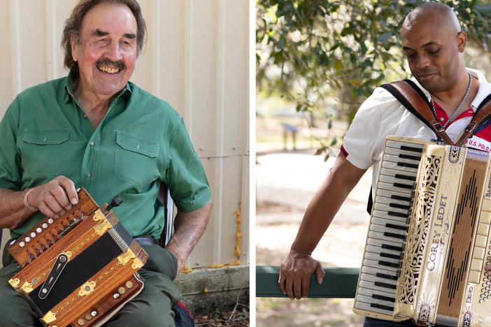Accordion players Marc Savoy and Corey Ledet are musicians in South Louisiana who play traditional Cajun and Zydeco music. Some bands are struggling to survive and missing the culture that they help to sustain.
