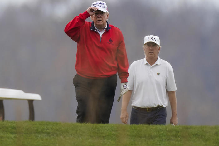 President Trump, seen here on Saturday, hasn't formally conceded the election to Joe Biden but says he is allowing the transition to proceed.