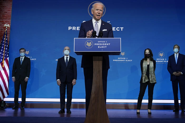 President-elect Joe Biden on Tuesday introduced his nominees and appointees to key national security and foreign policy posts. In an exclusive interview with NBC News' Lester Holt he said key agencies from the Trump administration are reaching out to facilitate the transition of power.