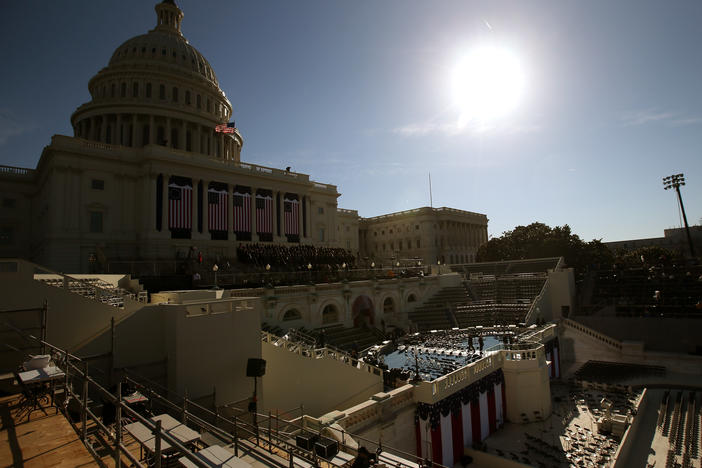 The stage at the U.S. Capitol ahead of President Barack Obama's second inauguration in 2013.