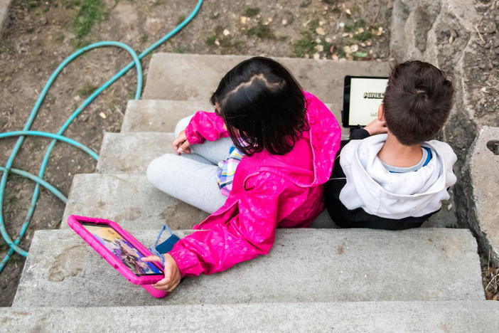 Eight-year-old twins Kenley (left) and Anakin Gupta have struggled with loneliness during the pandemic, but the isolation has been much more acute for Kenley.