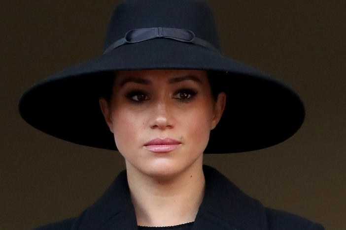 Meghan, Duchess of Sussex, seen here during a ceremony last year in London, revealed Wednesday in an op-ed that she suffered a miscarriage this past summer.