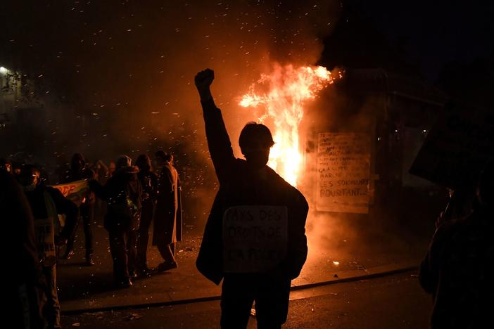Thousands of protesters across France hit the streets Saturday to condemn police brutality and a proposed law that would make it harder to publicize images of on-duty police officers.