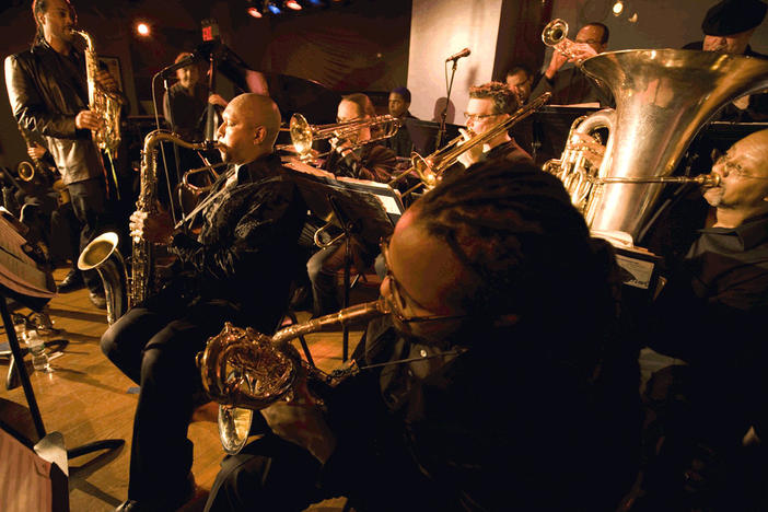 The Mingus Big Band, playing a set at The Jazz Standard in 2008.