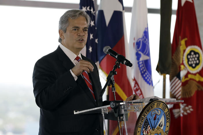 Austin Mayor Steve Adler, shown here at an event in 2018, says he "set a bad example" by traveling to Cabo San Lucas last month.