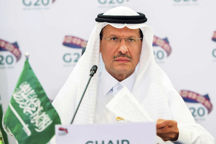 Prince Abdulaziz bin Salman, Saudi Arabia's minister of energy, chairs a virtual Group of 20 ministers meeting in April. The Saudi-led OPEC cartel decided to boost production modestly amid considerable uncertainty about the global economy.