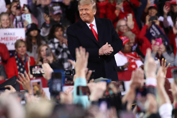 President Trump attended a rally in support of Republican Sens. David Perdue and Kelly Loeffler on Saturday, in Valdosta, Ga., ahead of a crucial runoff election that will decide who controls the U.S. Senate.