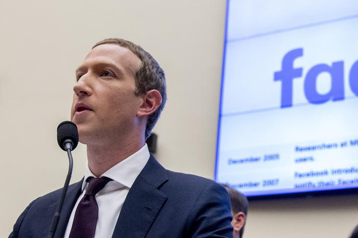 Facebook CEO Mark Zuckerberg testifies before a House Financial Services Committee hearing in 2019.
