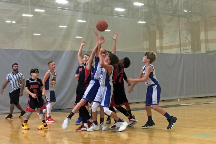 A youth basketball game in Winchester, Mass.