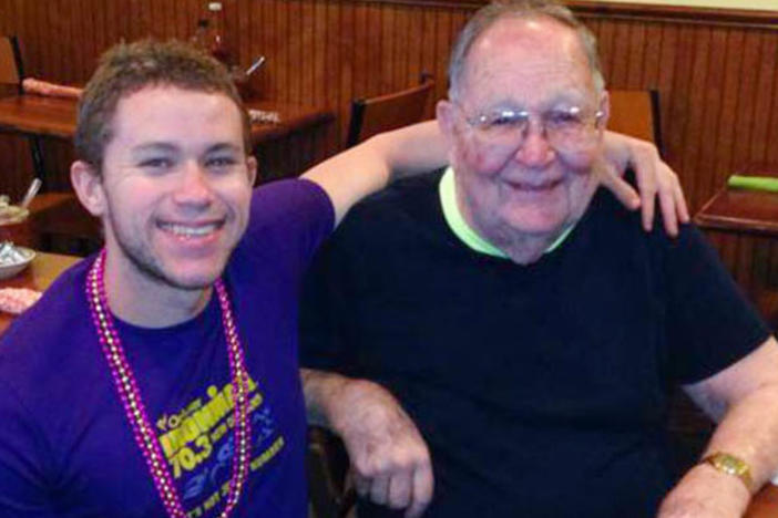 David Smith (left) and Kenneth Felts in Denver in 2013, the year their friendship began. Felts told Smith that before he came out as gay this year, "I was secretly really envying you, to be able to be yourself."