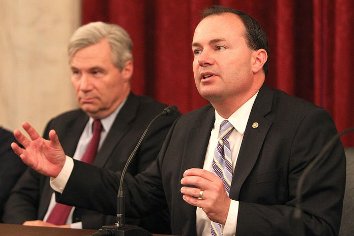 Republican Sen. Mike Lee, seen at a 2015 event, said the Smithsonian doesn't need "an array of segregated, separate-but-equal museums for hyphenated identity groups."