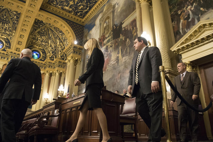 Pennsylvania electors arrive in December 2016 to cast their votes for president. Then, their 20 votes went for President Trump. This time, they are slated to go for President-elect Joe Biden.