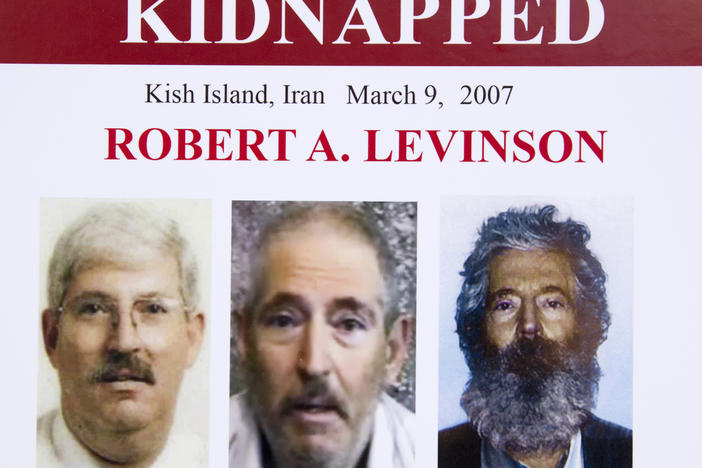 The Trump administration has sanctioned two Iranian officials over the disappearance and likely death of former FBI agent Robert Levinson, shown here in a March 6, 2012, FBI poster.