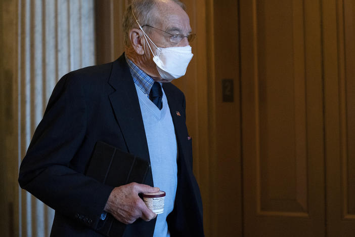 Republican Sen. Chuck Grassley of Iowa, pictured at the Capitol on Friday, acknowledged Monday that the Electoral College confirms Joe Biden as president-elect. Several Republicans had held out on doing so until now.