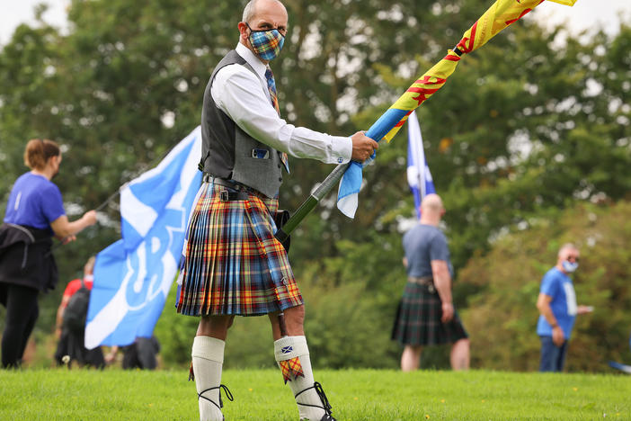 Supporters of Scottish independence gather at the site of the Battle of Bannockburn in August in Bannockburn, Scotland. The site is where the army of the king of Scots, Robert the Bruce, defeated the army of England's King Edward II in 1314 in the First War of Scottish Independence.
