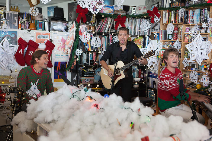 Hanson performs a Tiny Desk concert on Sept. 25, 2017 (Christina Ascani/NPR).