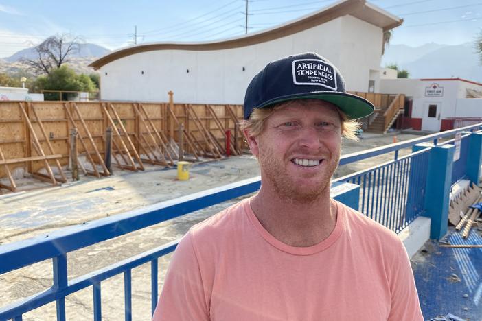 As the Palm Springs Surf Club's chief hydro officer, Cheyne Magnusson will be in charge of using a powerful pneumatic system to tailor-make waves for surfers. He likens it to being a wave DJ.