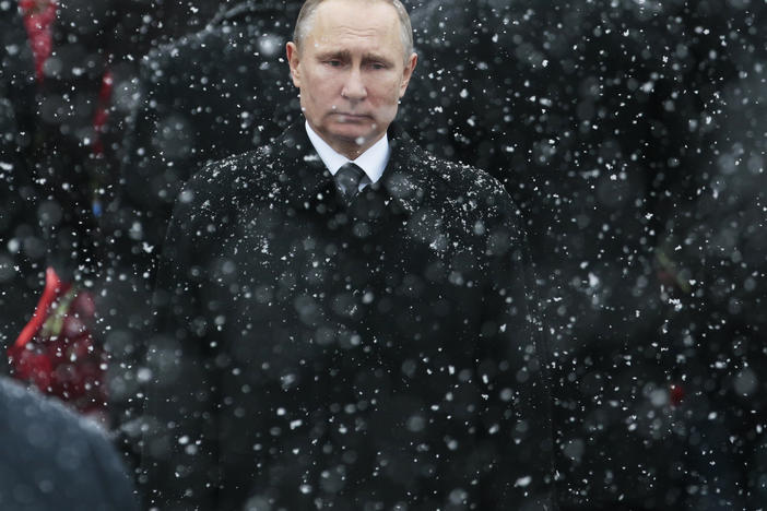 Russian President Vladimir Putin, here at the Tomb of the Unknown Soldier in Moscow in 2017, has seen U.S. relations reach their lowest point since the Cold War. By waiting over a month to congratulate President-elect Joe Biden, Putin tried to show strength and that "he's ready to take the fight all the way to Washington," Russian political commentator Konstantin Eggert says.