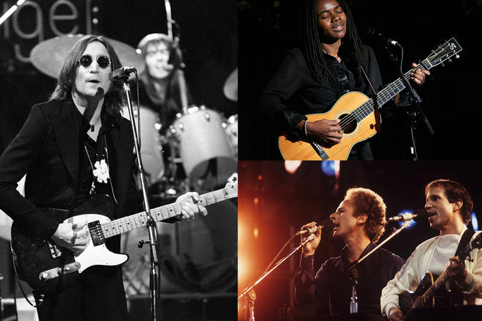 John Lennon (by Steve Morley), Tracy Chapman (by Bryan Bedder), Simon & Garfunkel (by David Redfern)