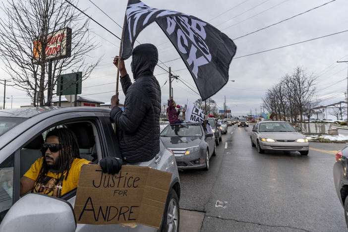 Advocates against police brutality organized a caravan protest after the killing of Andre Hill in Columbus, Ohio.  Officer Adam Coy was fired from the Columbus Police Department on Monday for his role in fatally shooting the 47-year-old on Dec. 22.