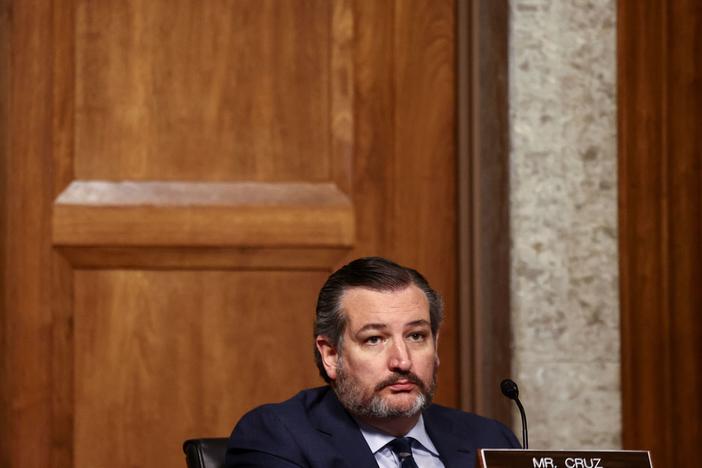 Sen. Ted Cruz, R-Texas, is seen during a Senate Judiciary Committee hearing in November. Cruz and several other Republicans are calling for a commission to investigate unfounded claims of election fraud.