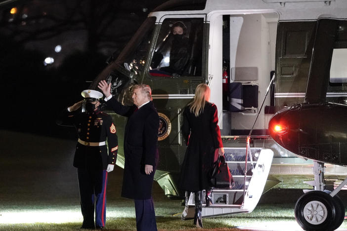 President Trump prepares to board Marine One on the South Lawn of the White House on Monday.