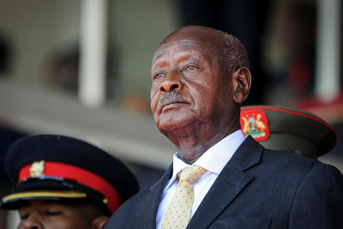 Uganda's President Yoweri Museveni has been in power since 1986. His police chief has warned that anyone causing trouble on election day "will regret being born." Museveni is facing a formidable electoral challenge from Bobi Wine, who has been arrested multiple times and said Tuesday that the military had killed his driver and that his home was raided.