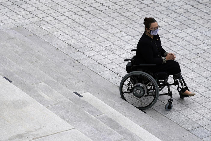 Democratic Sen. Tammy Duckworth of Illinois, pictured in September, was in the U.S. Capitol complex Wednesday as pro-Trump rioters stormed the Capitol building.