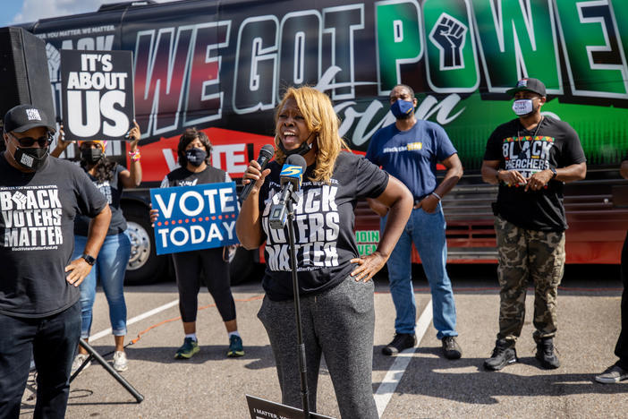 LaTosha Brown, shown here in Memphis, Tenn., co-founded the Black Voters Matter organization in 2016.
