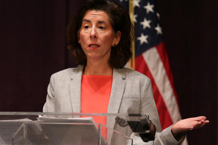 Rhode Island Gov. Gina Raimondo was named Thursday as President-elect Joe Biden's intended nominee for secretary of the U.S. Commerce Department, which oversees the Census Bureau.