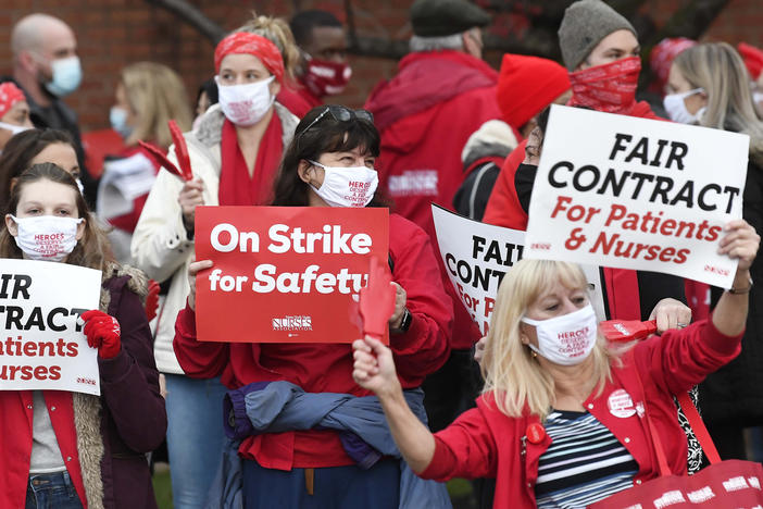 Nurses at Albany Medical Center picketed on Dec.1, asking for more personal protective equipment. They say they're having to reuse N95 masks up to 20 times.