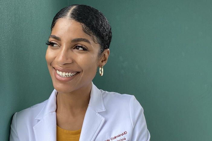Dr. Kristamarie Collman, a family physician in Orlando, has been dispelling vaccine myths through social media. She's among a growing cohort of Black doctors trying to reach vaccine-hesitant members of their communities.