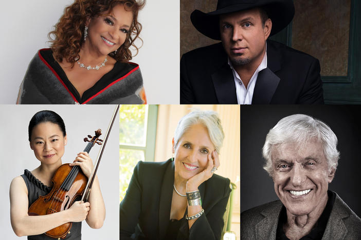 Clockwise from upper left: Debbie Allen, Garth Brooks, Dick Van Dyke, Joan Baez and Midori Goto.