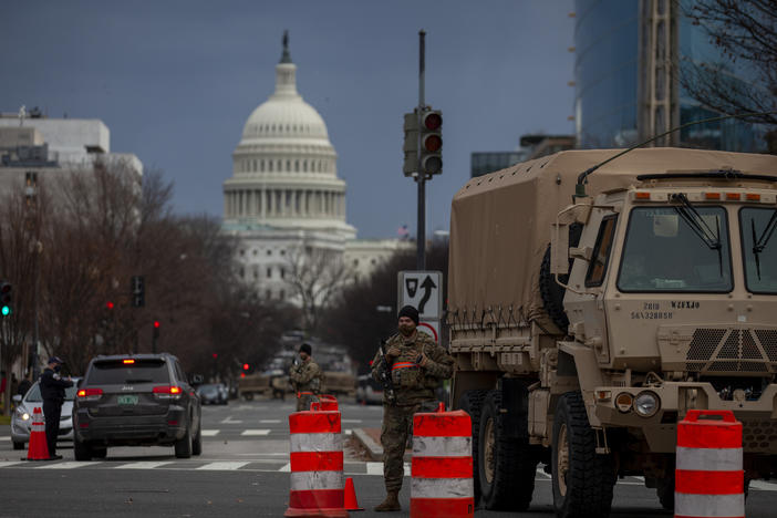 One of the many security checkpoints in Washington, D.C., ahead of Wednesday's inauguration ceremony.