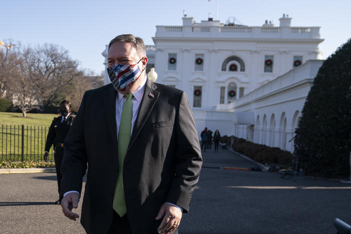 Former Secretary of State Mike Pompeo, pictured at the White House in December, was among the 28 Trump administration officials sanctioned by China.