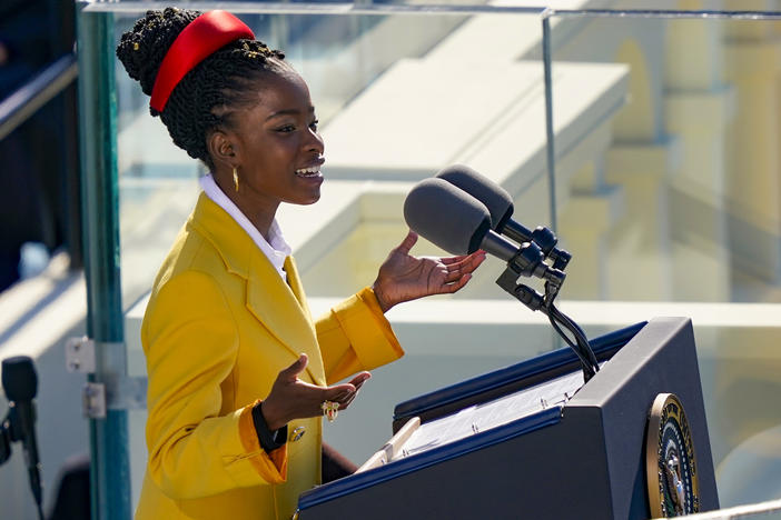 Youth Poet Laureate Amanda Gorman speaks at the inauguration of U.S. President Joe Biden.