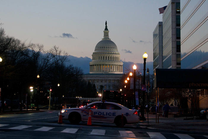 Inauguration Day has been quiet so far in Washington, D.C. Some 25,000 National Guard members are in the city, where insurrectionists stormed the U.S. Capitol just two weeks ago.