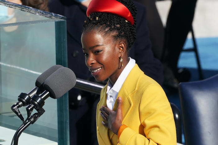 Poet Amanda Gorman performs "The Hill We Climb" during the inauguration of U.S. President Joe Biden.