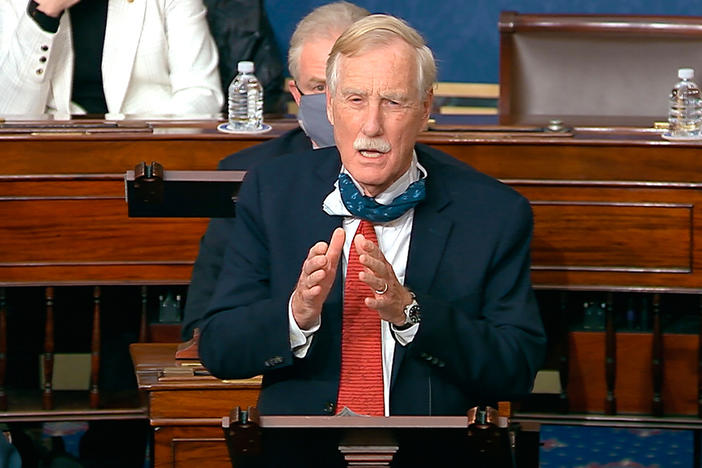 Sen. Angus King, independent from Maine, has made it clear he is concerned about what happened at the U.S. Capitol on Jan. 6.