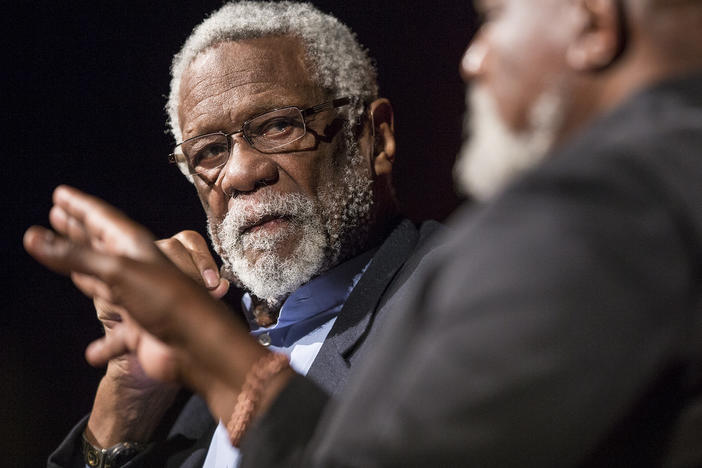 Russell attends a civil rights summit at the LBJ Presidential Library in 2014 in Austin, Texas. During and after his NBA career, Russell spoke out often about civil rights issues.