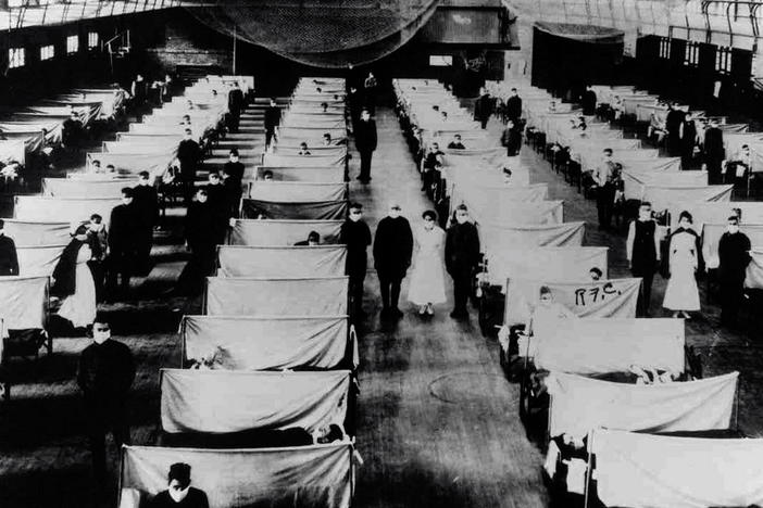 Sick patients were isolated in converted warehouses during the 1918-19 global influenza pandemic, which killed an estimated 50 million worldwide.