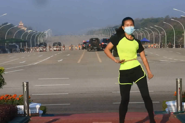 Khing Hnin Wai's video of herself dancing while seemingly unaware of Myanmar's military coup unfolding in the background has gone viral since Monday.