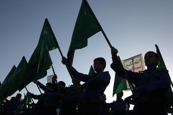 Supporters of the Houthi rebels attend a celebration of Mawlid al-Nabi — the birth of Islam's prophet, Muhammad — in Yemen's capital, Sanaa, last year.