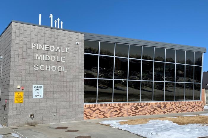 In Wyoming, public schools such as Pinedale's middle school, face significant cuts to their budgets due to slumping oil, gas and coal prices.