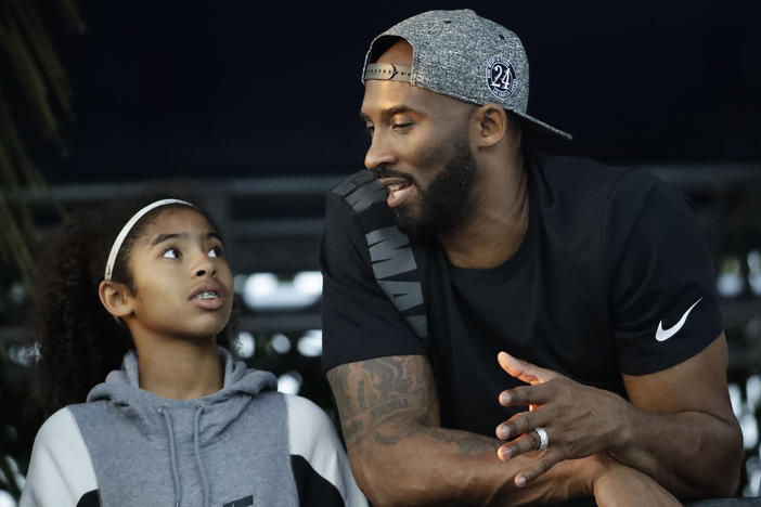 Former Los Angeles Laker Kobe Bryant and his daughter Gianna, shown here in 2018, were killed in a helicopter crash last year.